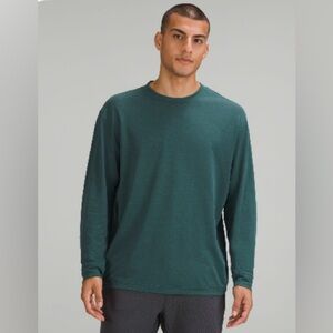 Lululemon Men's Relaxed Fit Training Long Sleeve Shirt Green Jasper Sz XXL Gym